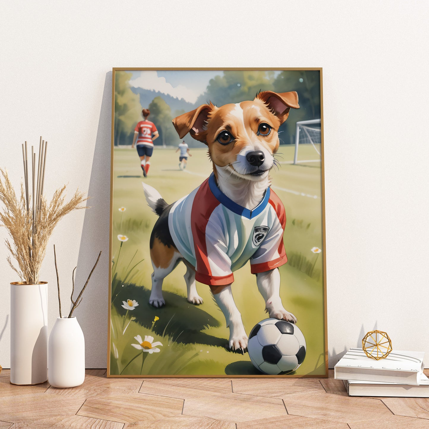 Playful Pitch Prodigy - Fantasy Dog Watercolor Print