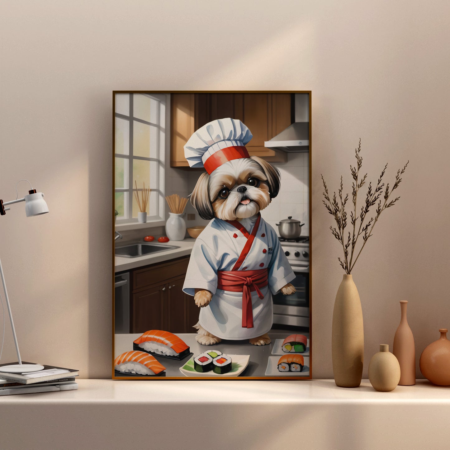 Sushi Chef Pup - Fantasy Dog Watercolor Print