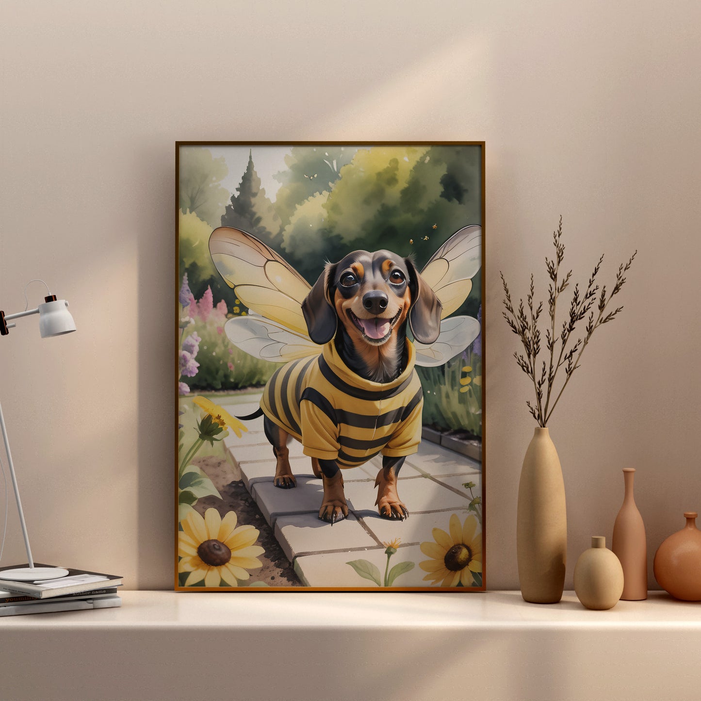 Dachshund Dreams - Fantasy Dog Watercolor Print