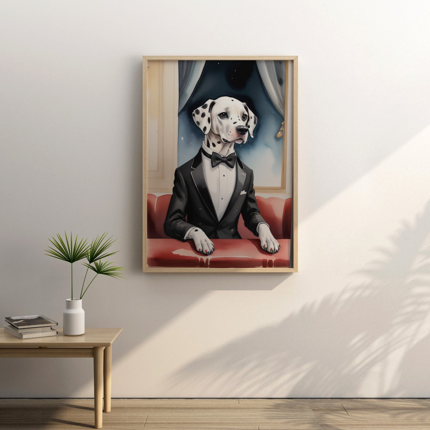 Dapper Dalmatian Delights - Fantasy Dog Watercolor Print