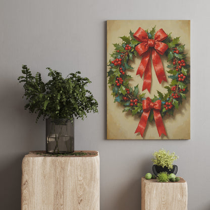 Scarlet Evergreen Elegance - Christmas Themed Art Print