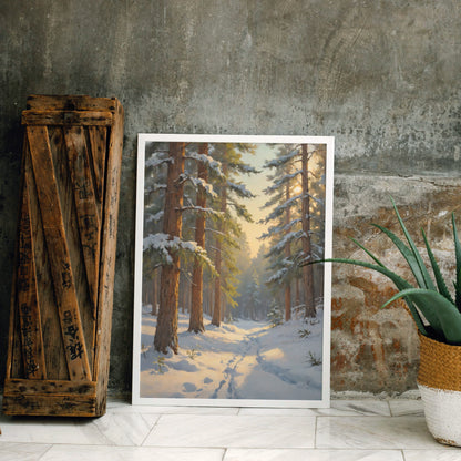 Tranquil Winter Path - Christmas Themed Art Print