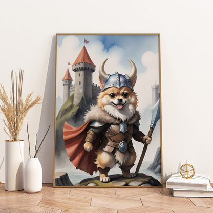 Viking Corgi Quest - Fantasy Dog Watercolor Print