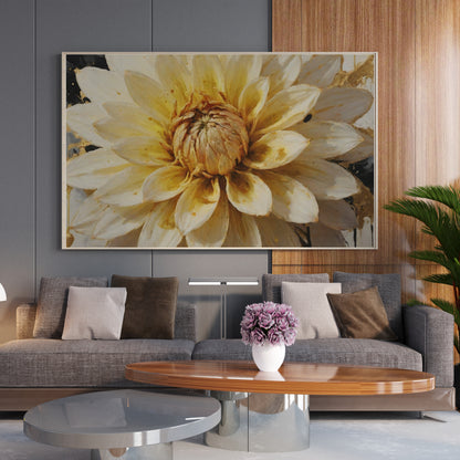 Serenade in Gold - Abstract Floral Art