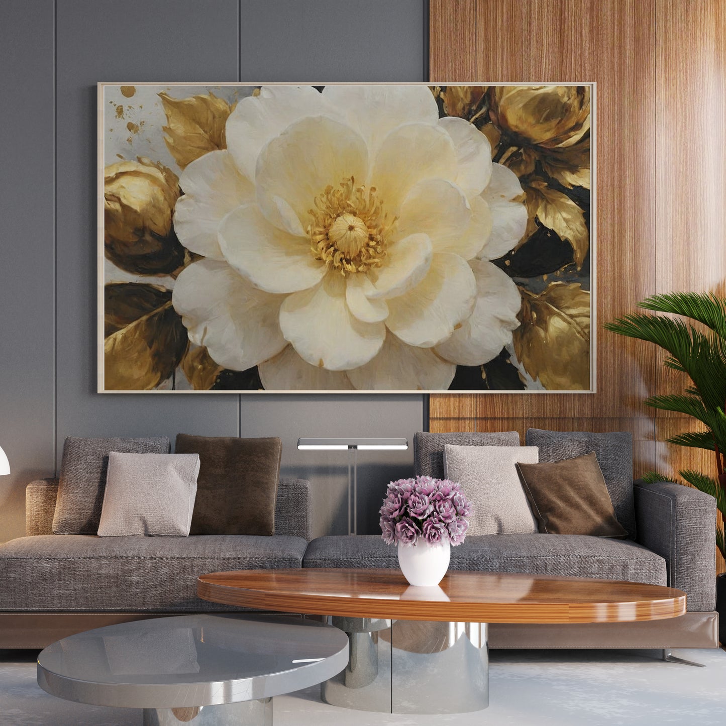 Golden Reverie - Abstract Floral Art