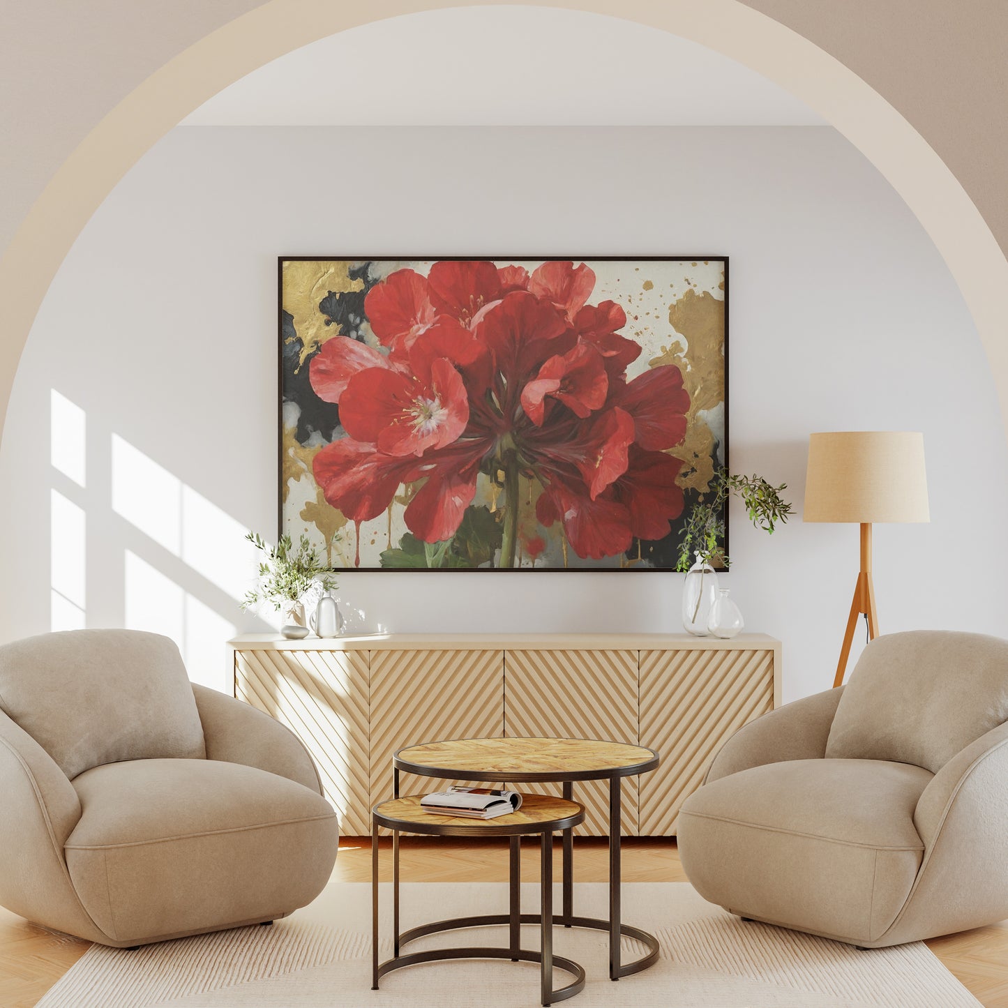 Radiant Scarlet  - Abstract Floral Art