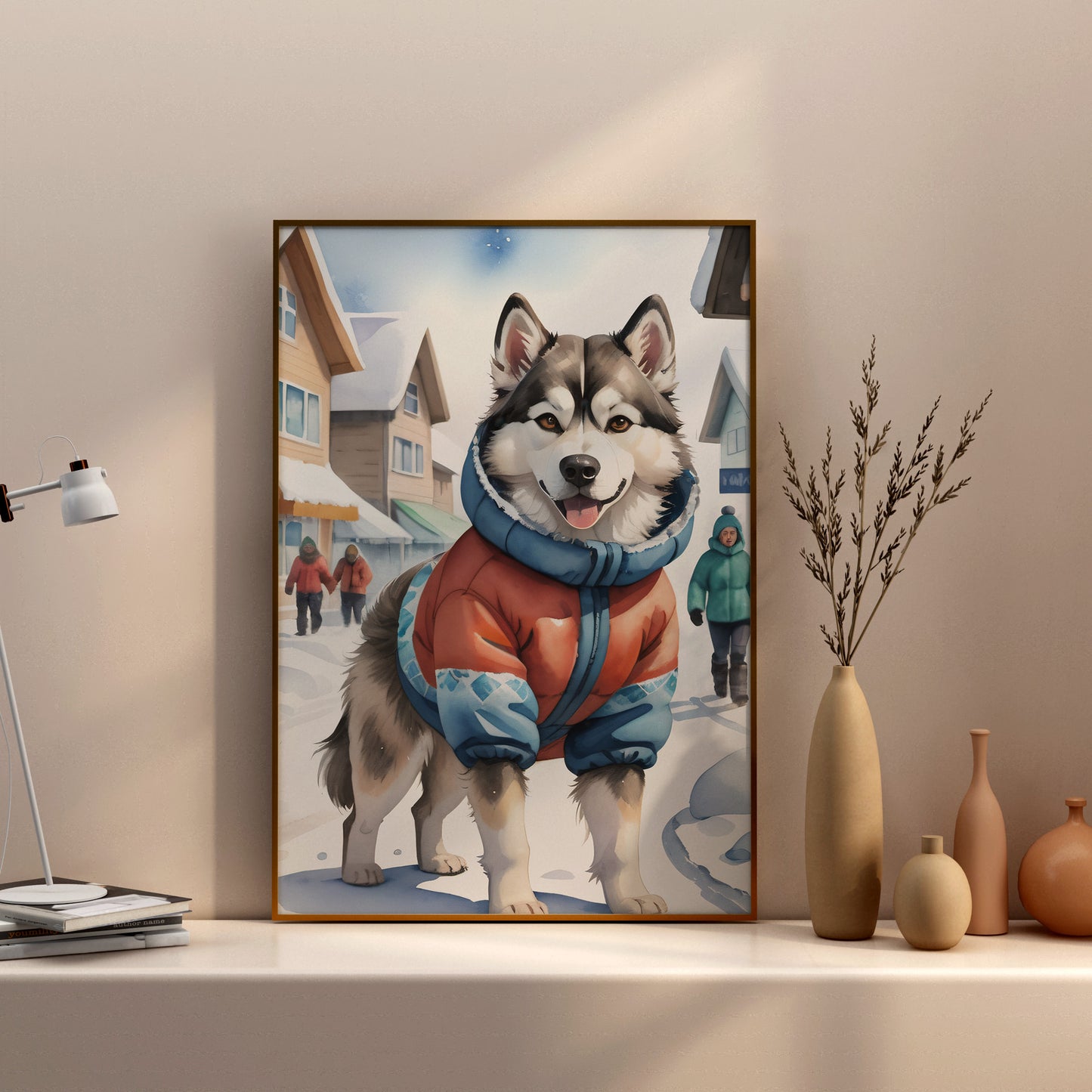 Regal Winter Stroll - Fantasy Dog Watercolor Print