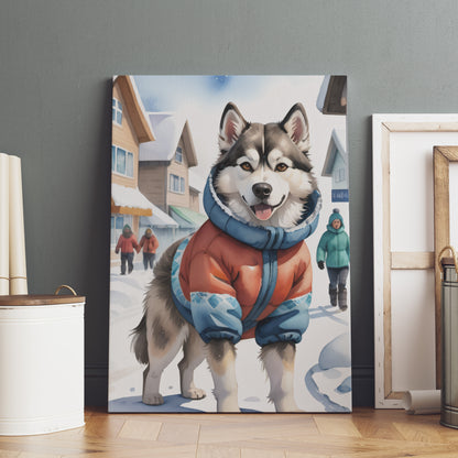 Regal Winter Stroll - Fantasy Dog Watercolor Print