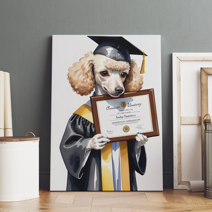 Poodle's Proud Achievement - Fantasy Dog Watercolor Print