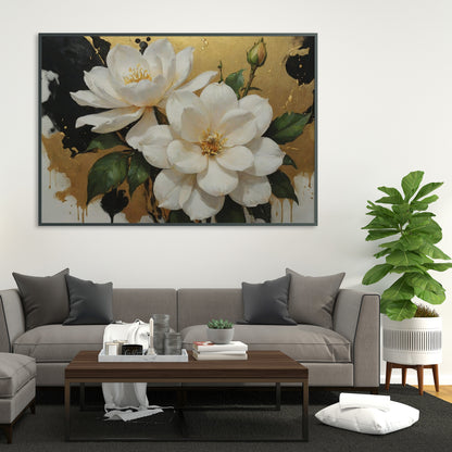 Golden Horizon - Abstract Floral Art