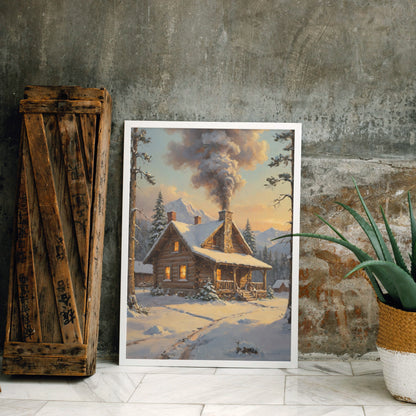 Winter's Warm Embrace - Christmas Themed Art Print