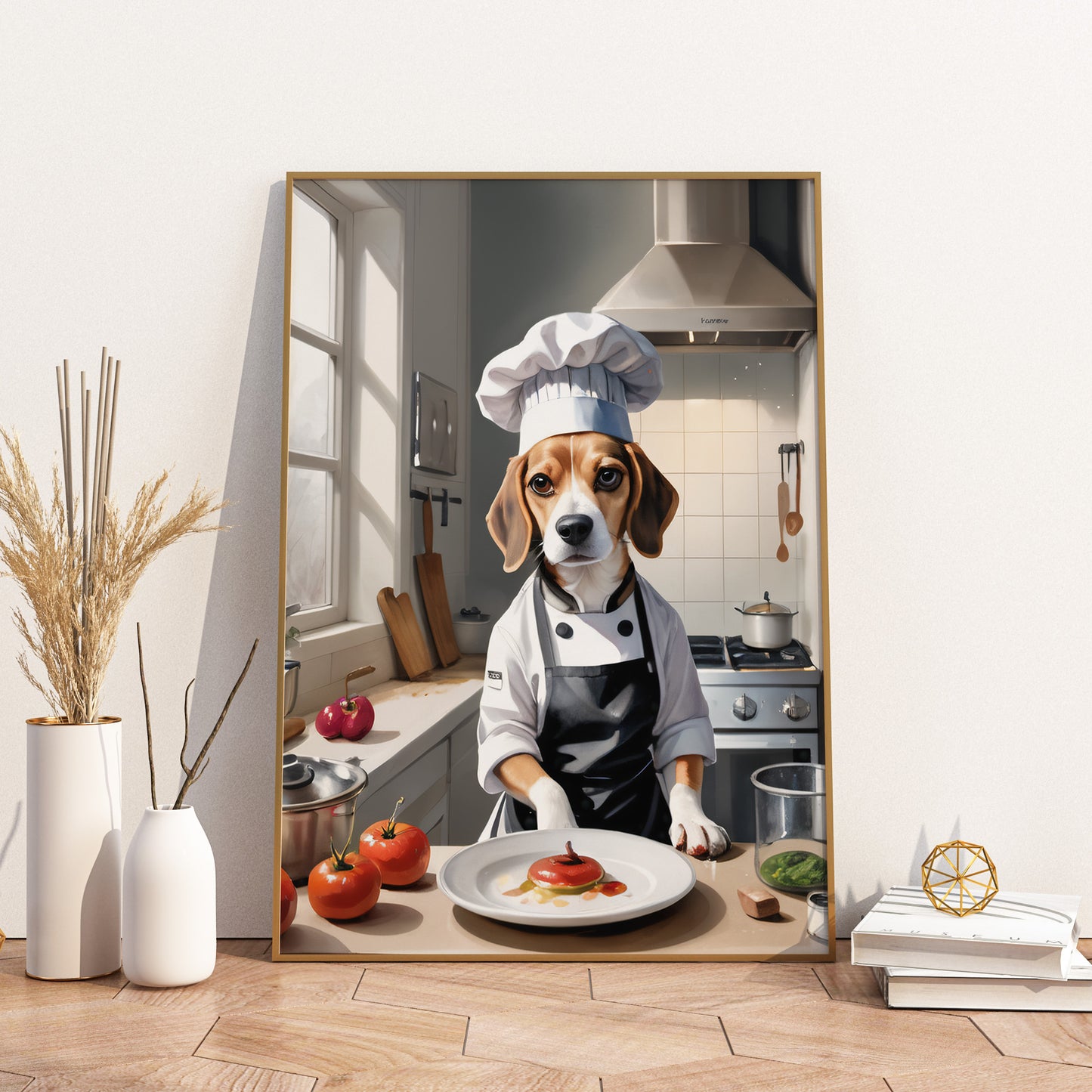 Culinary Canine Charm - Fantasy Dog Watercolor Print