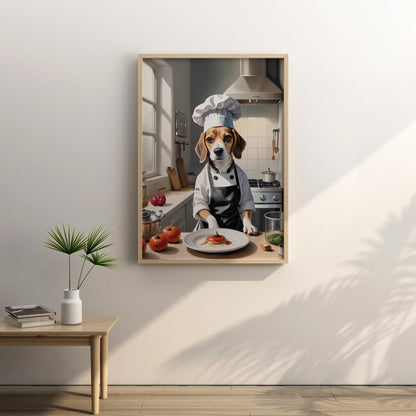 Culinary Canine Charm - Fantasy Dog Watercolor Print