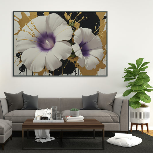 Golden Tranquility - Abstract Floral Art