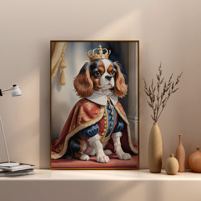 Regal Canine Majesty - Fantasy Dog Watercolor Print