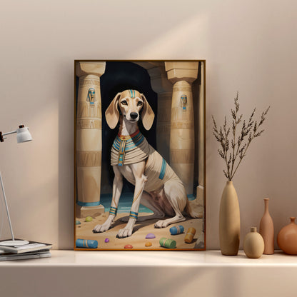 Regal Canine Pharaoh - Fantasy Dog Watercolor Print