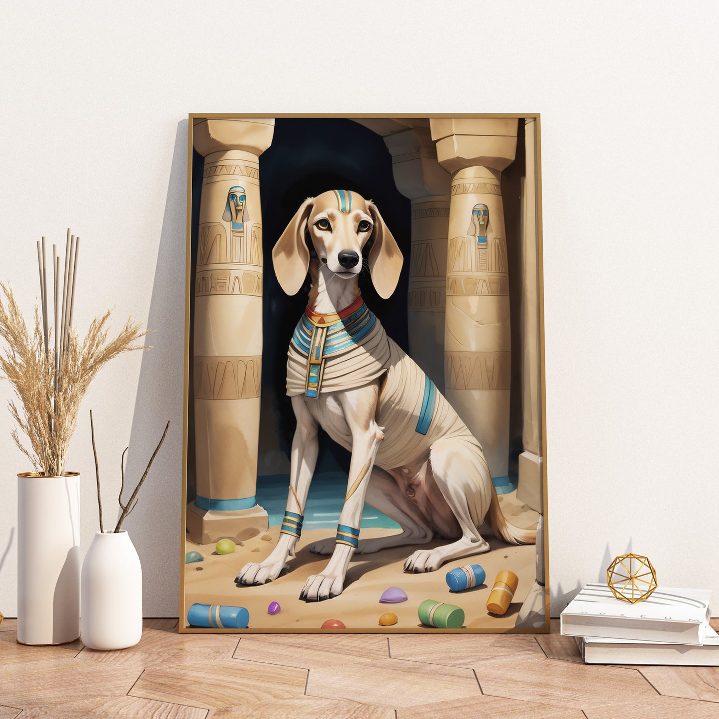 Regal Canine Pharaoh - Fantasy Dog Watercolor Print