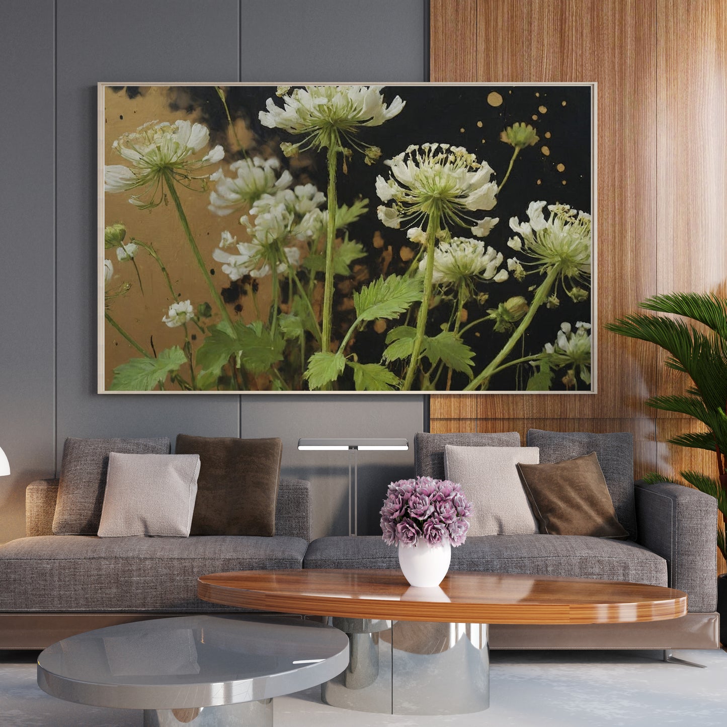 Gilded Blossoms - Abstract Floral Art