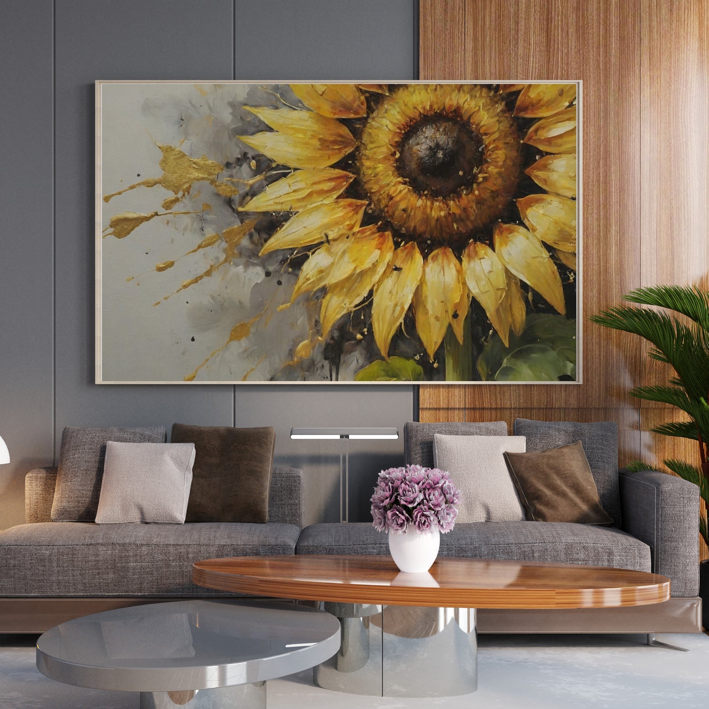 Golden Synthesis - Abstract Floral Art