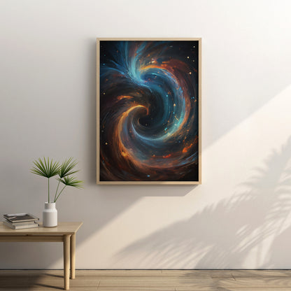 Cosmic Vortex Dance - Abstract Cosmic Wall Art