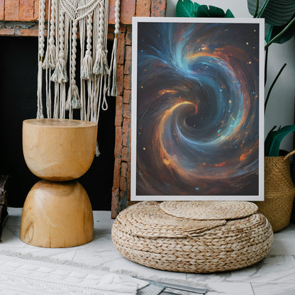 Cosmic Vortex Dance - Abstract Cosmic Wall Art