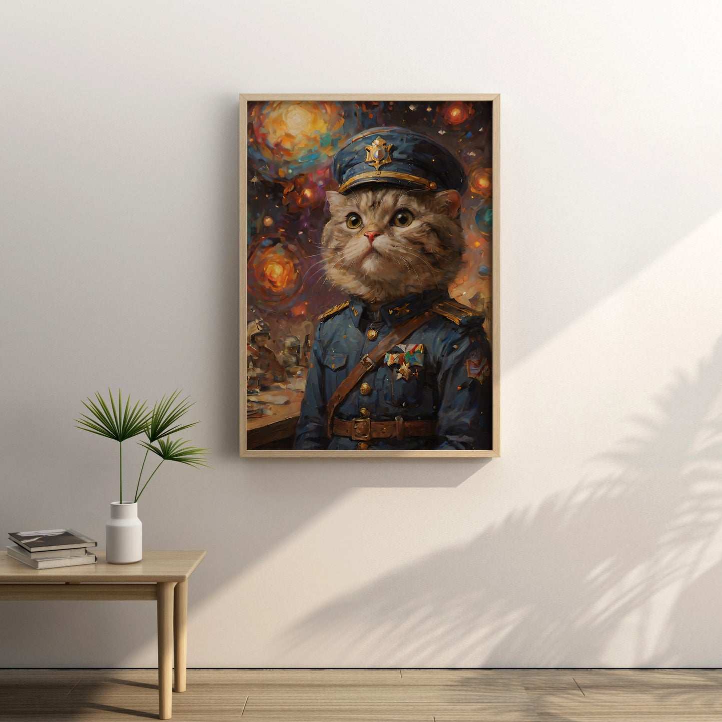 Majestic Feline Commander - Oil Painting Print