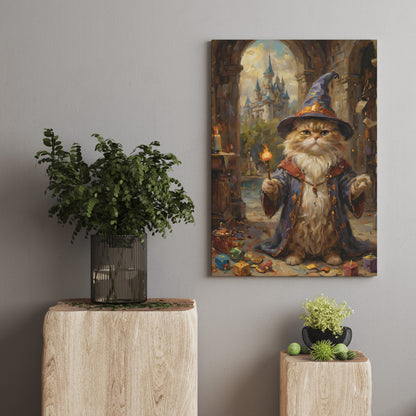 Mystical Feline Sorcerer - Oil Painting Print