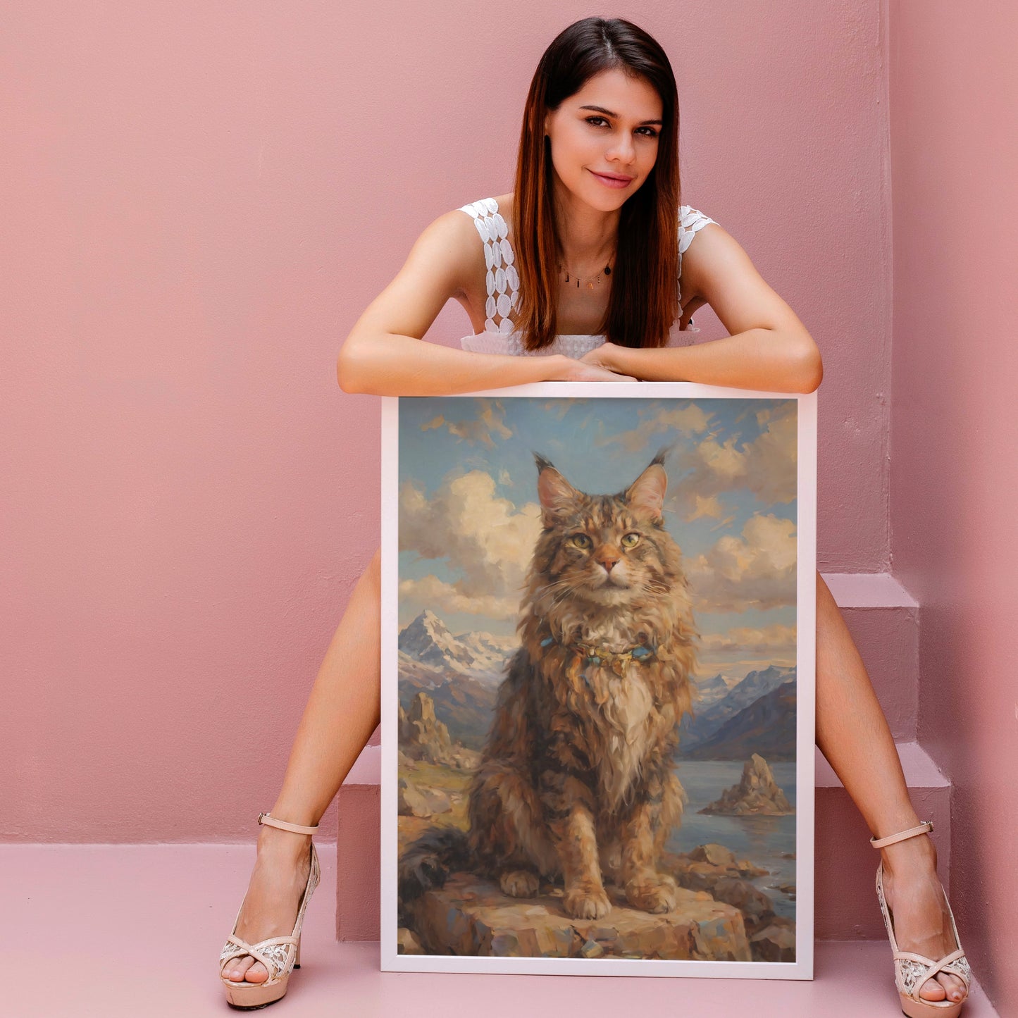 Majestic Feline Majesty - Oil Painting Print