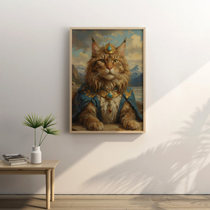 Majestic Feline Monarch - Oil Painting Print