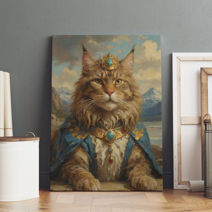 Majestic Feline Monarch - Oil Painting Print