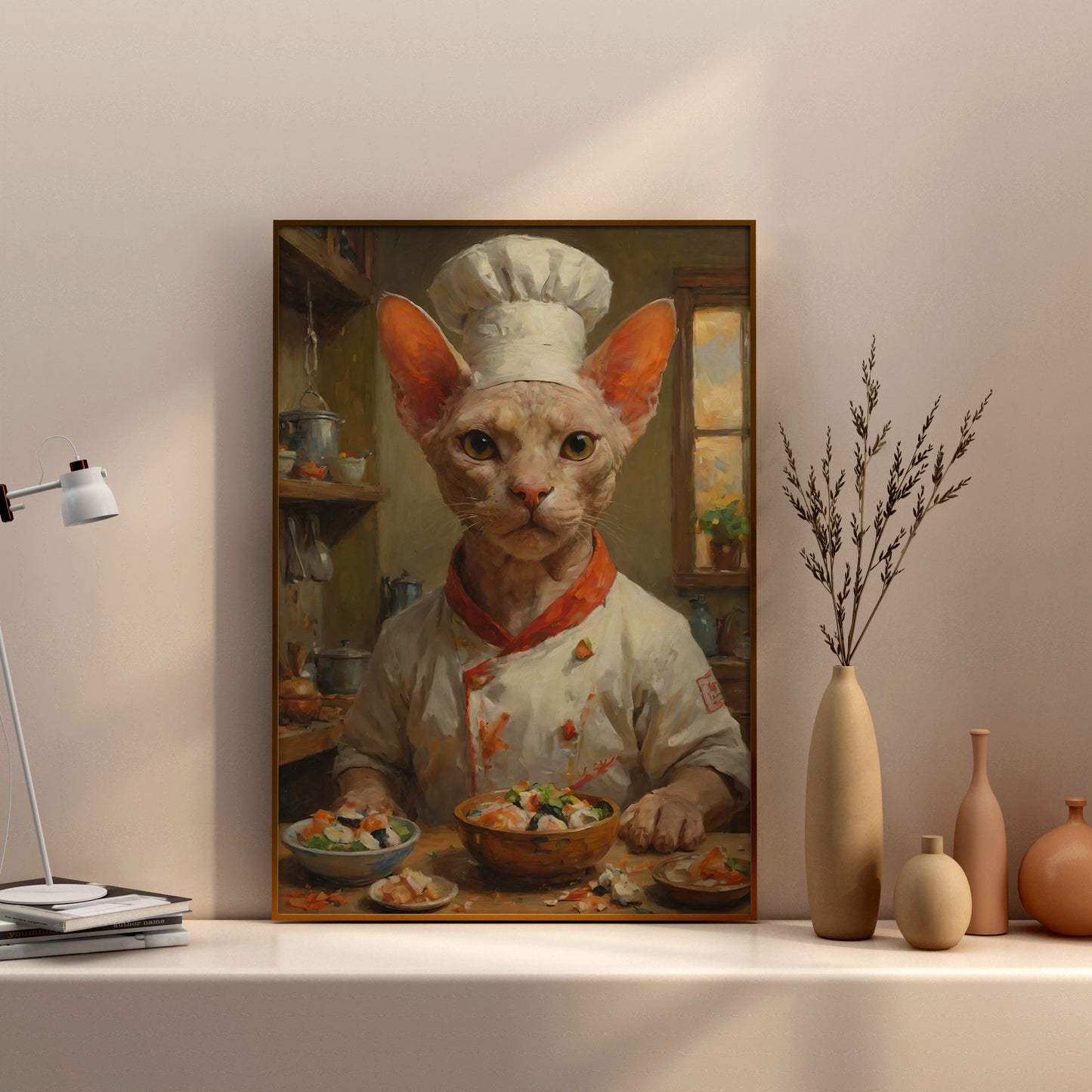 Culinary Cat Mastery - Oljemålningstryck