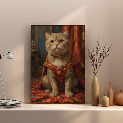 Regal Feline Majesty - Oil Painting Print