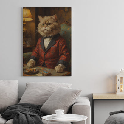 Distinguished Feline Presence - Oil Painting Print