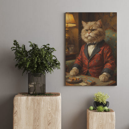 Distinguished Feline Presence - Oil Painting Print