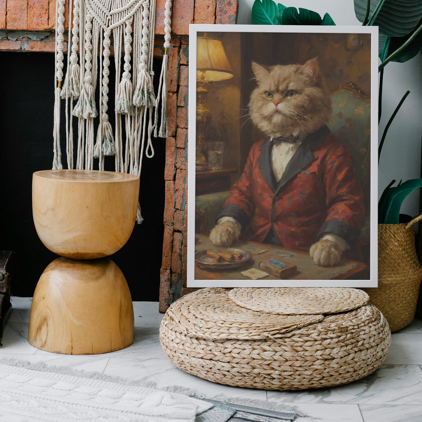 Distinguished Feline Presence - Oil Painting Print