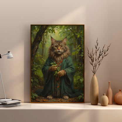 Forest Guardian Feline - Oil Painting Print