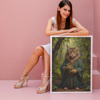 Forest Guardian Feline - Oil Painting Print