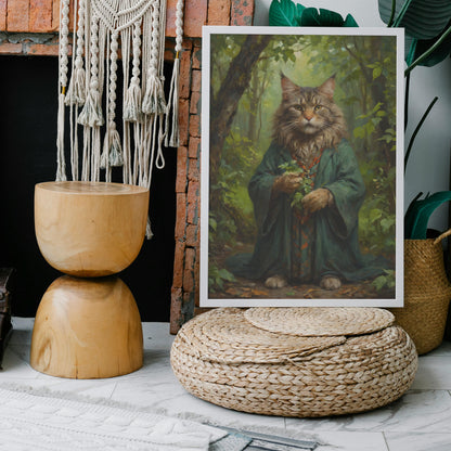 Forest Guardian Feline - Oil Painting Print