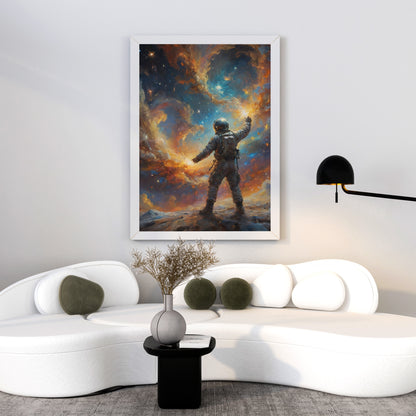 Cosmic Voyager's Embrace - Abstract Cosmic Wall Art