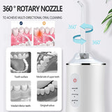 Portable Power Oral Irrigator Jet Electric Dental Water Flosser Water Pick Teeth Cleaner Rechargeable Placement Nozzles Dropship