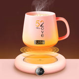 USB Cup Warmer Coffee Milk Tea Water Mug Heater 3 Temperature Adjustable LED Display Heating Coaster For Home Office Winter