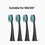 Original Seago 4pcs Brush Head Nozzles Replacements for Electric Sonic Toothbrush SG986/SG987/S2/SX/S5 Gum Health Whitening