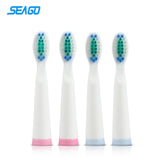 SEAGO Electric Replacement Brush Heads Sonic Toothbrush Hygiene Care 899 Set (4 Heads) For SG910 SG507 SG958 SG515 SG949