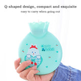 Mini Lovely Children&#39;s Hot Water Bottle 350ML Portable Cartoon Silicone Hand Warmer Great Gift for Women Girls Kids