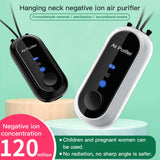 Mini Air Purifier USB Personal Wearable Hanging Necklace Car Oxygen Bar Negative Ion Air Freshener Low Noise No Radiation Deodor