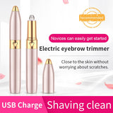 SPESHE Electric Eyebrow Trimmer Portable Eye Brow Epilator USB Eye Brow Shaver Facial Hair Removal for Women Beauty Makeup Tools