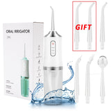 Portable Power Oral Irrigator Jet Electric Dental Water Flosser Water Pick Teeth Cleaner Rechargeable Placement Nozzles Dropship