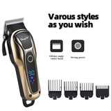 Professional Barber Hair Clipper Rechargeable Electric T-Outliner Finish Cutting Machine Beard Trimmer Shaver Cordless Corded