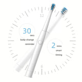 XFU Seago Electric Toothbrush Sonic Adult Battery Teeth Brush Holder with 3 Replacement Brush Heads Waterproof IPX7 Smart Time