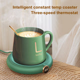 USB Cup Warmer Coffee Milk Tea Water Mug Heater 3 Temperature Adjustable LED Display Heating Coaster For Home Office Winter